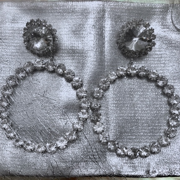 Earrings Dazzling Hoops Large Gem. Post. (Available in Silver) - Picture 7 of 8